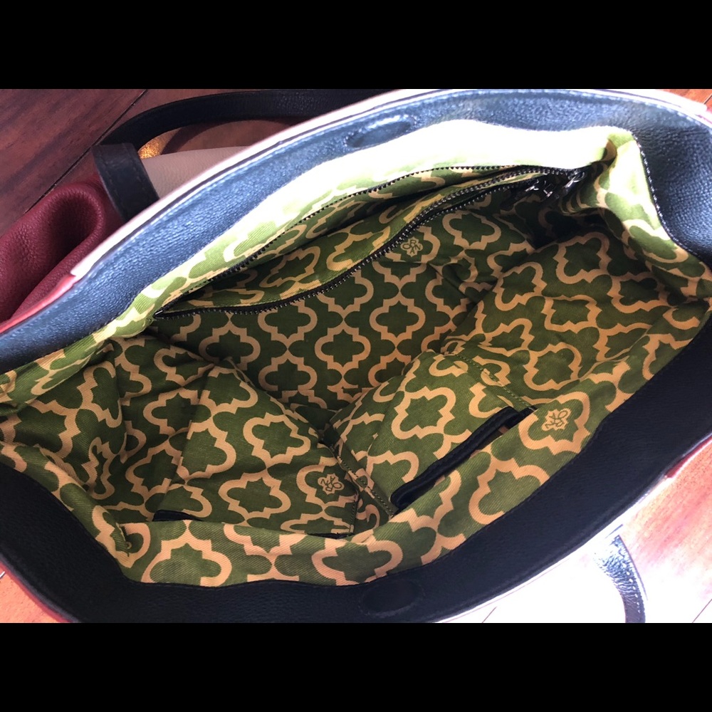 ORYANY color block leather bag brown black white - Picture 8 of 9